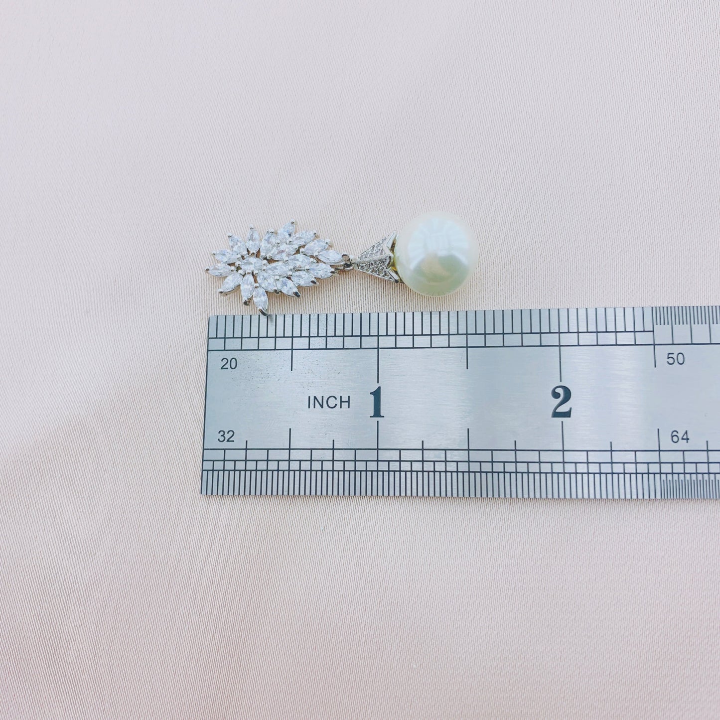 Women's Fashion CZ Bridal Wedding Pearl Earring