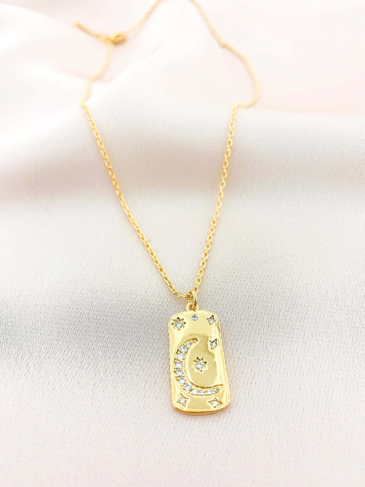 Women's CZ Crescent Moon Necklace