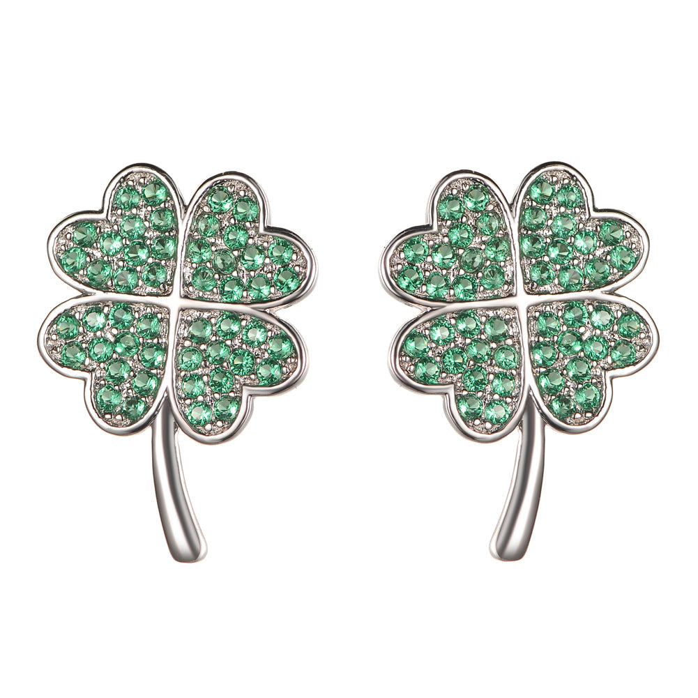 Women's Fashion CZ Clover Jewelry Sets