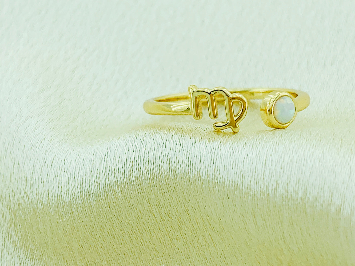 925 Silver Virgo Opal Constellation Ring