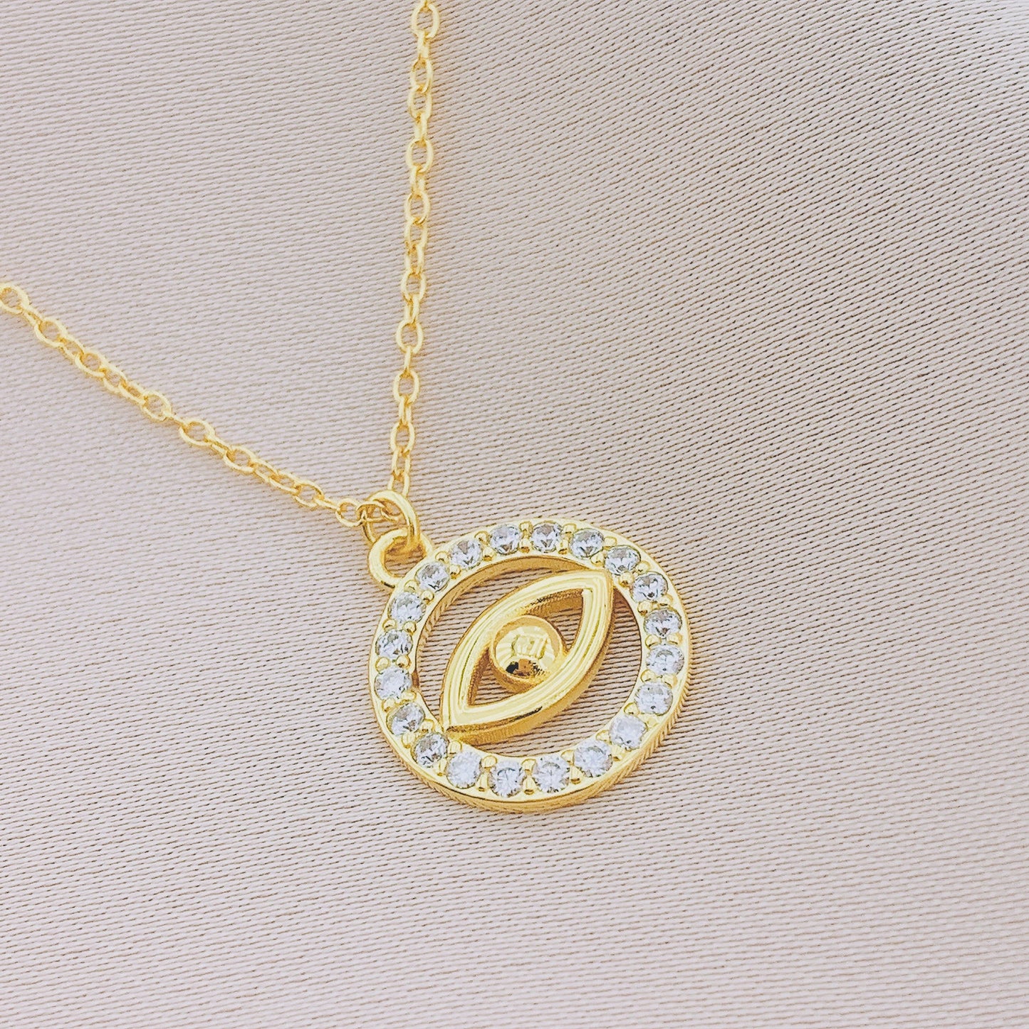 Women's CZ Evil eye Pendant Necklace