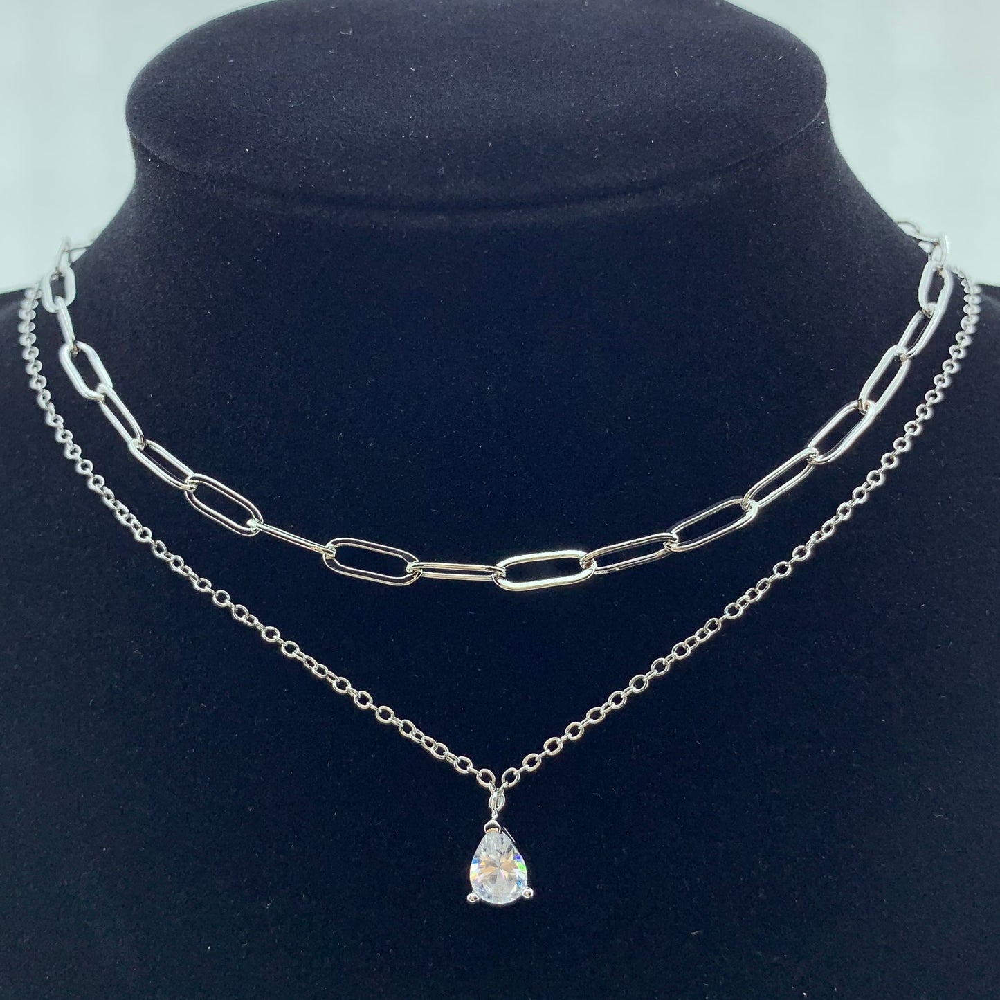 Women's Fashion Multiple Layered CZ Necklace