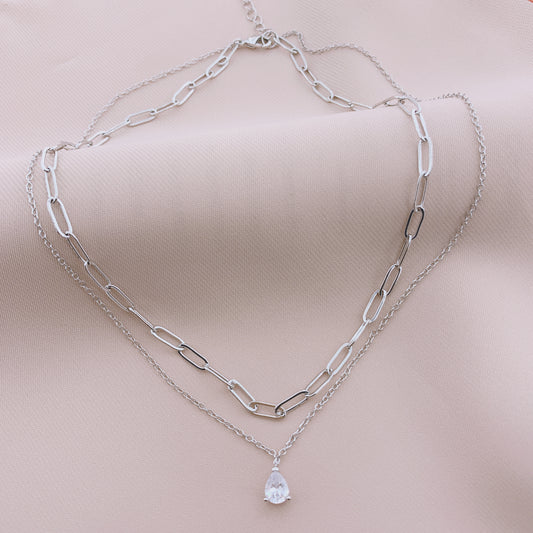 Women's Fashion Multiple Layered CZ Necklace