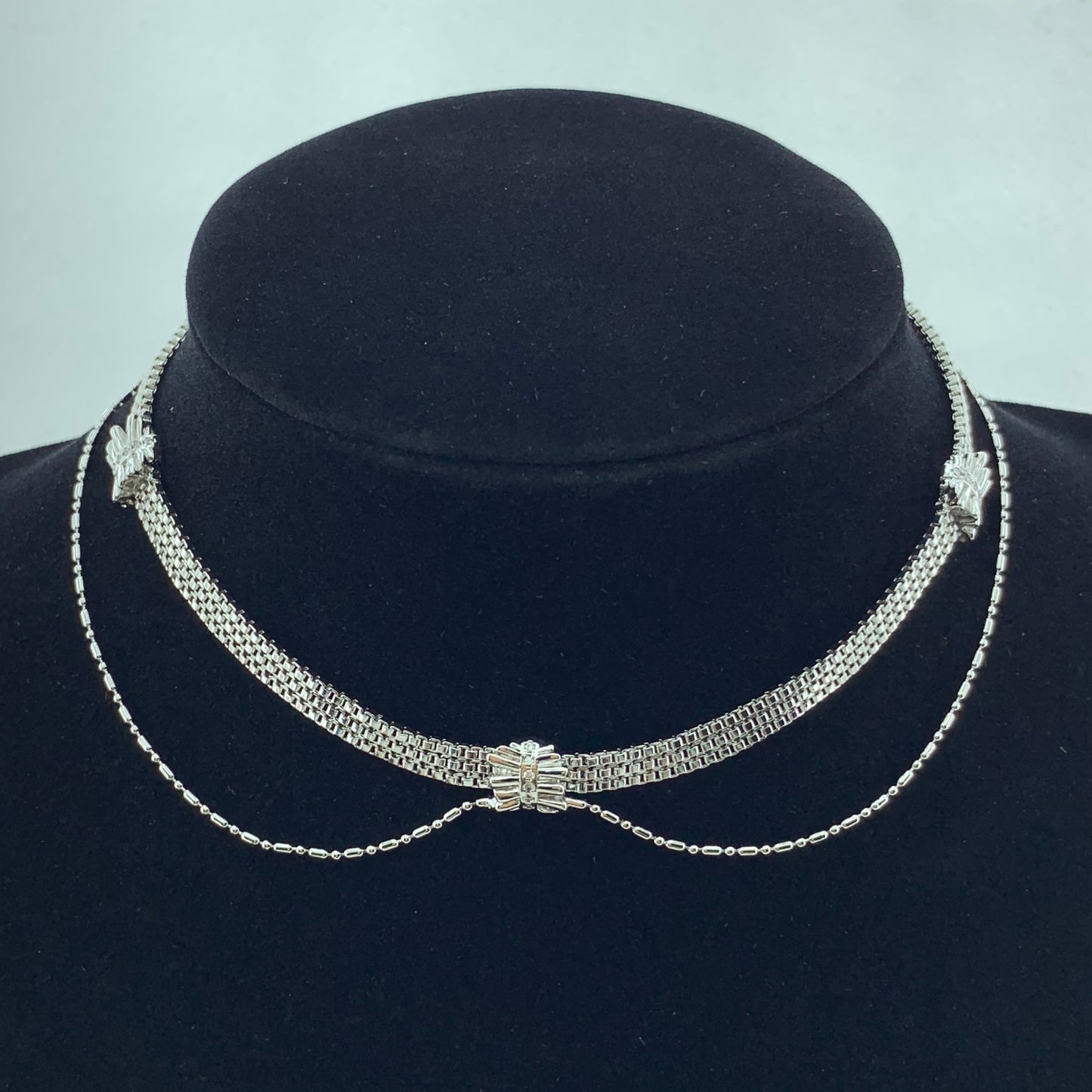 Women's Choker Necklace with Clear CZs