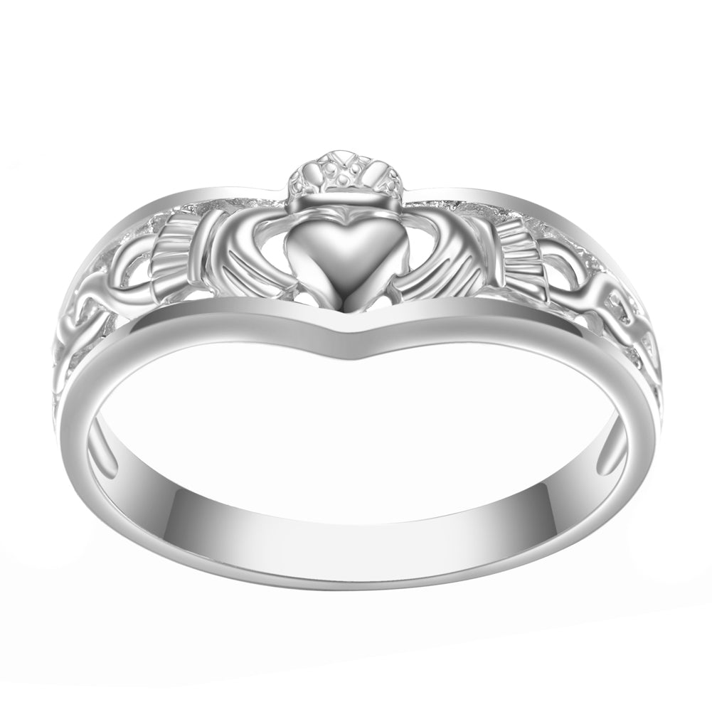 925 Silver Celtic Claddagh Ring