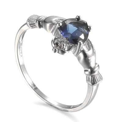 925 Silver CZ Celtic Claddagh Ring