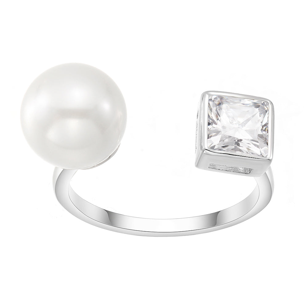 Women's Fashion Adjustable Open Pearl Ring