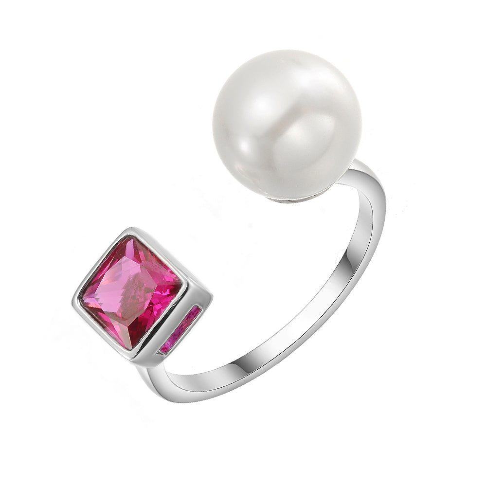 Women's Fashion Adjustable Open Pearl Ring