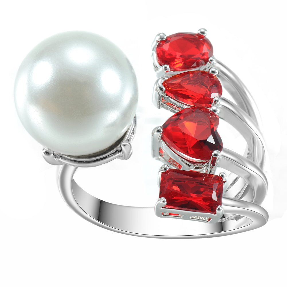 Women's Fashion Adjustable Open Pearl Ring