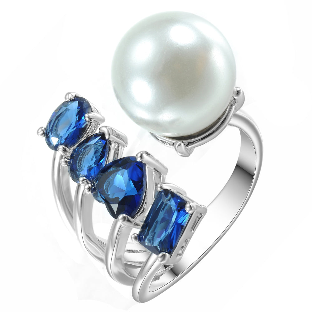 Women's Fashion Adjustable Open Pearl Ring