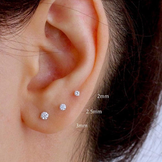 925 Silver CZ Stud Earring