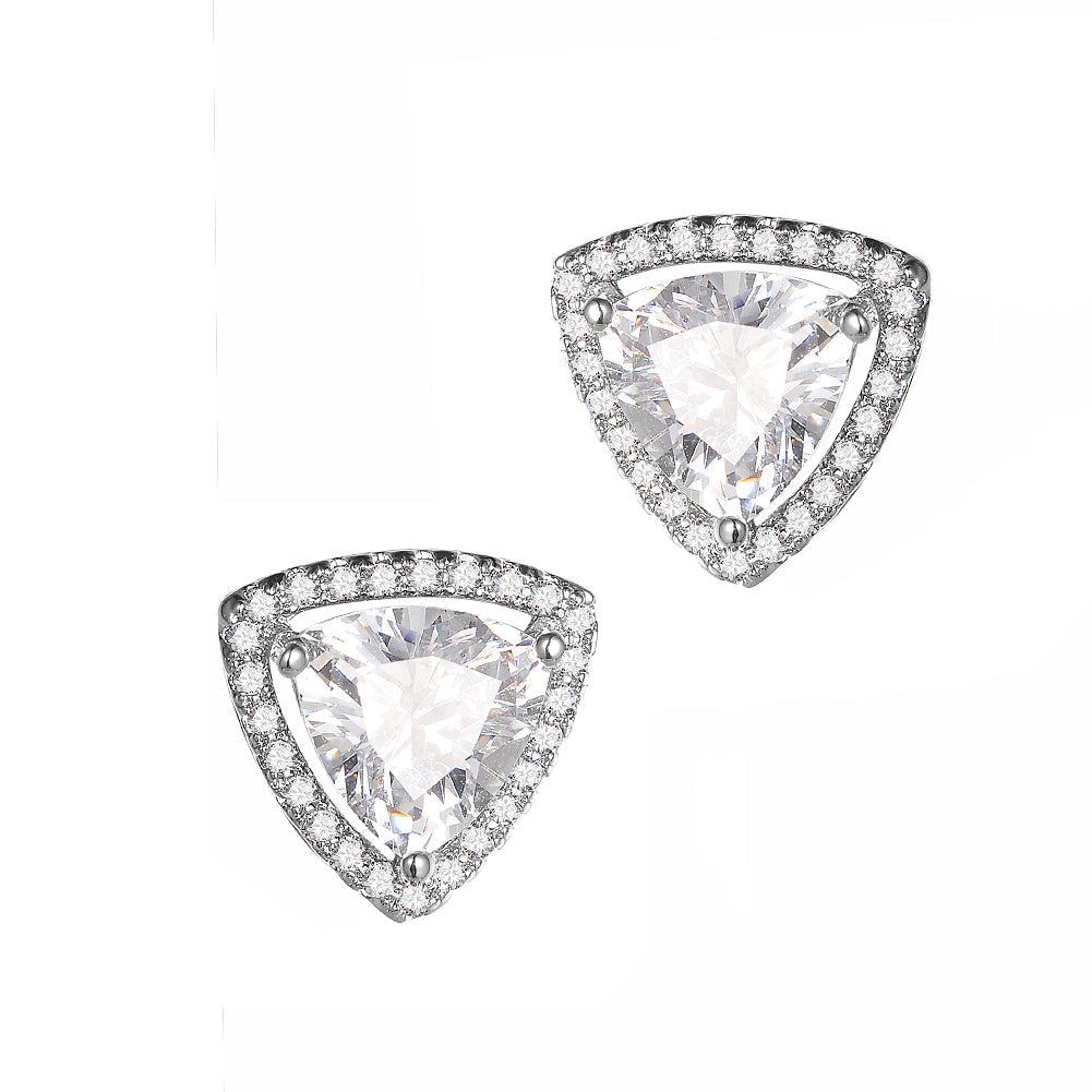 Women's Triangle CZ Stud Earring