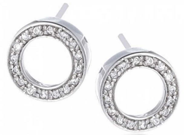 925 Silver Circle CZ Stud Earring