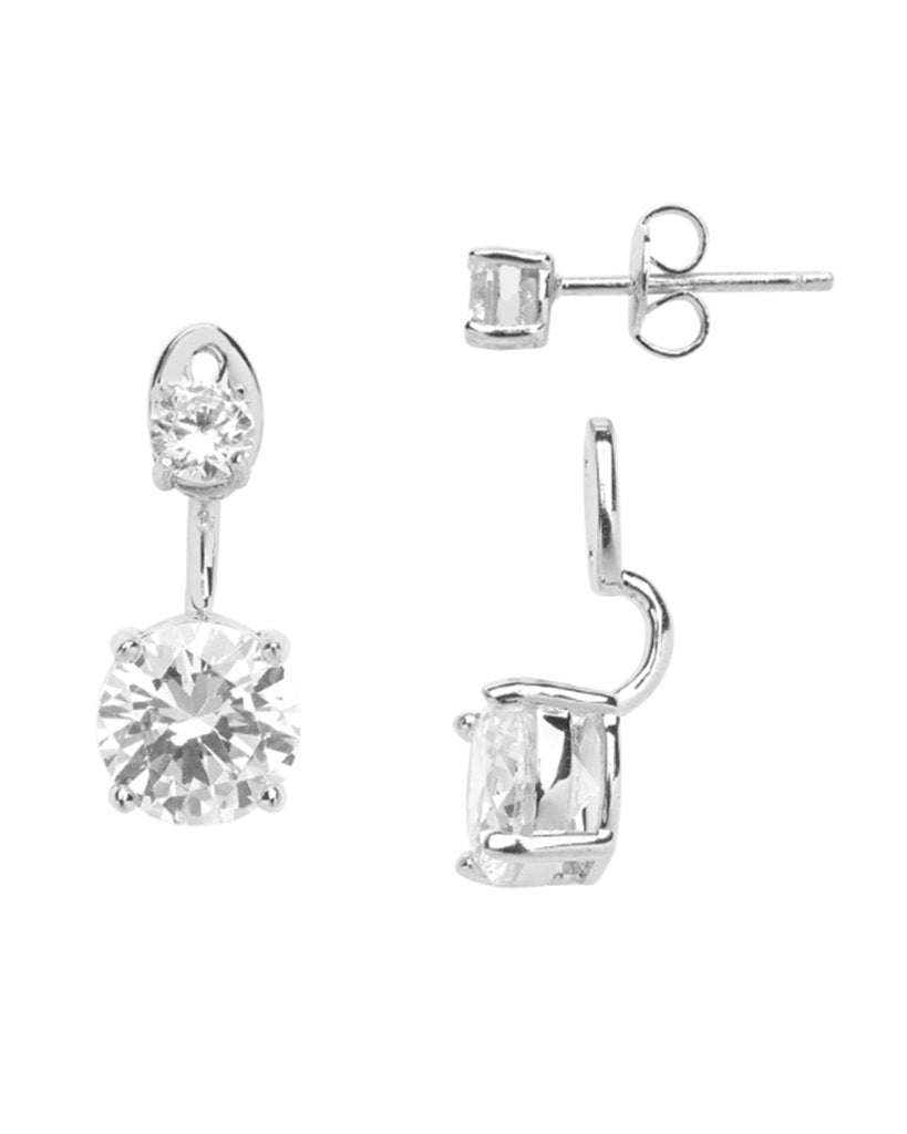 925 Silver Cubic Zirconia Earring Jackets