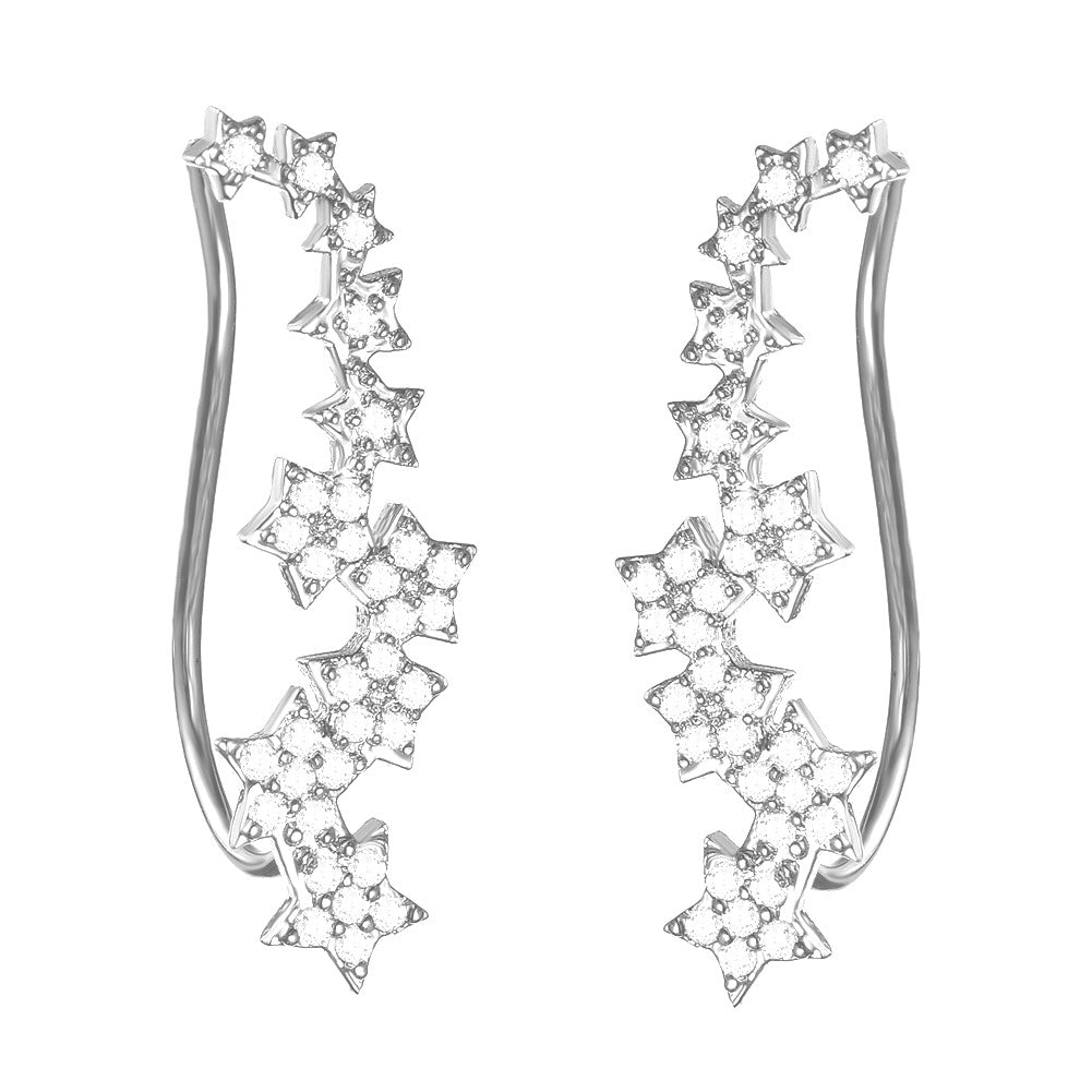 Women's Fashion CZ Earring Clawer Climber