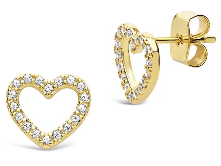 925 Silver Heart CZ Earring