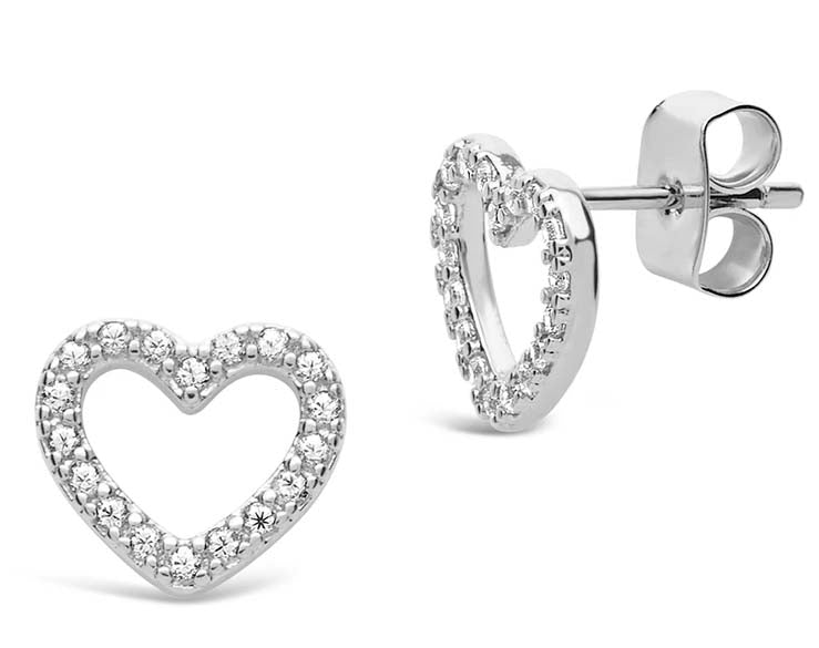 925 Silver Heart CZ Earring