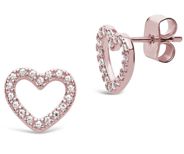 925 Silver Heart CZ Earring