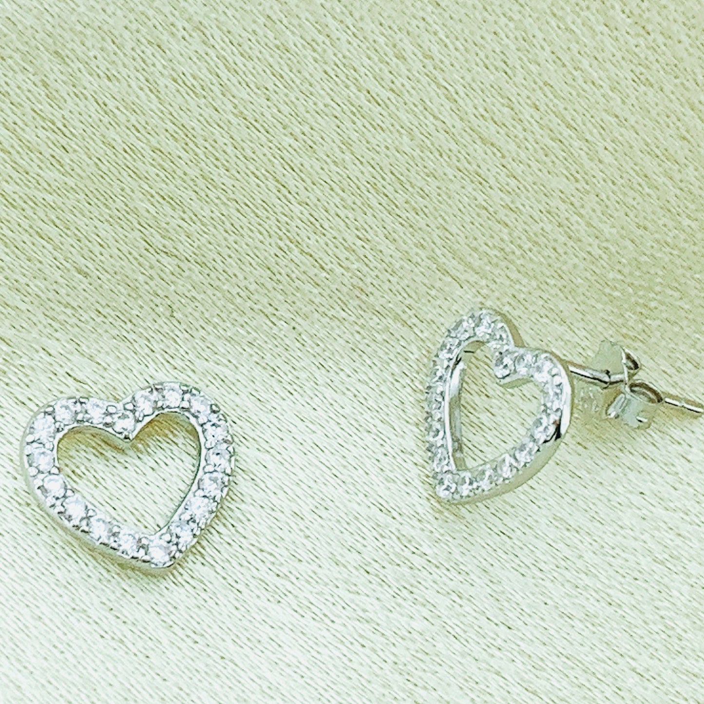 925 Silver Heart CZ Earring