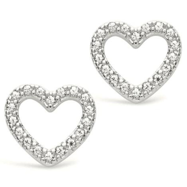 925 Silver Heart CZ Earring