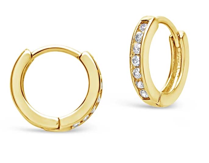 925 Silver CZ Hoop Earring