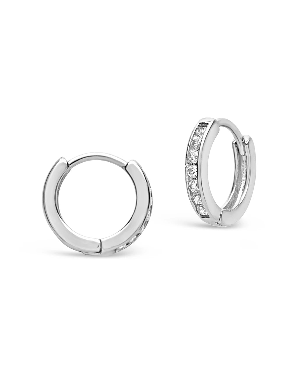 925 Silver CZ Hoop Earring