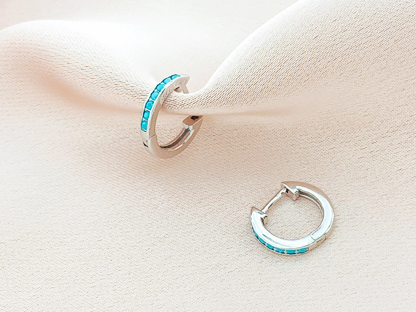 925 Silver CZ Hoop Earring