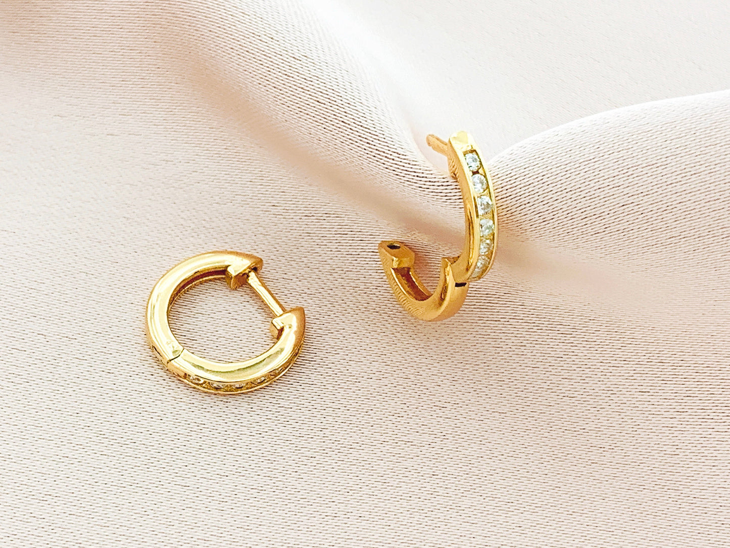 925 Silver CZ Hoop Earring