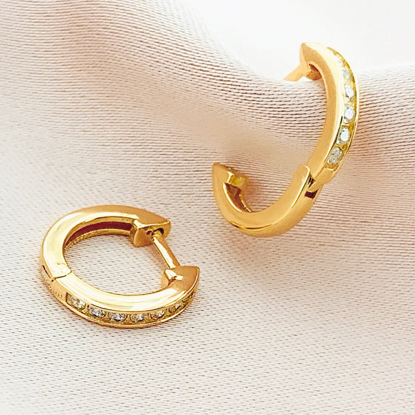 925 Silver CZ Hoop Earring