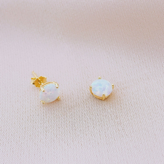 925 Silver Opal Stud Earring