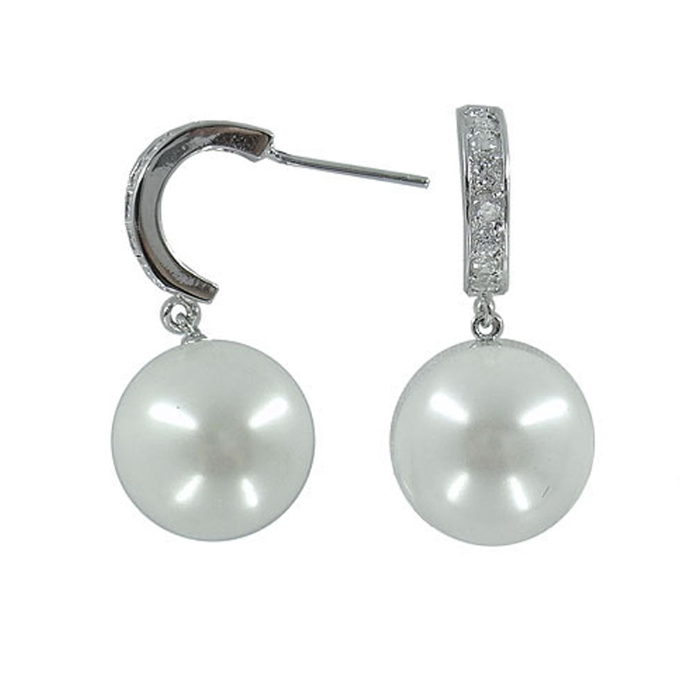 Women's Fashion CZ Bridal Wedding Pearl Earring