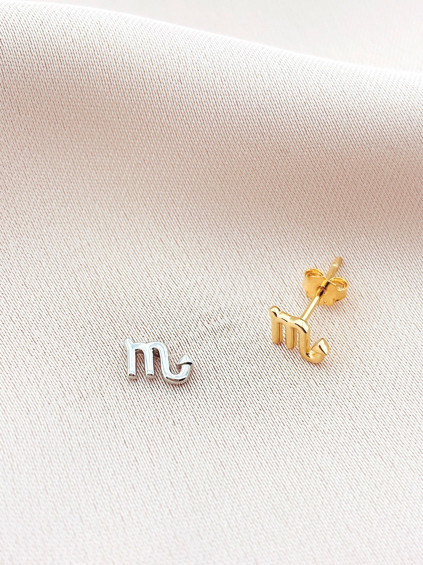 925 Silver Scorpio Stud Constellation Earring