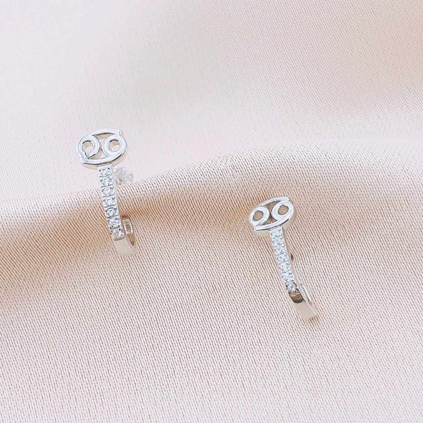 925 Silver Cancer Stud Constellation Earring