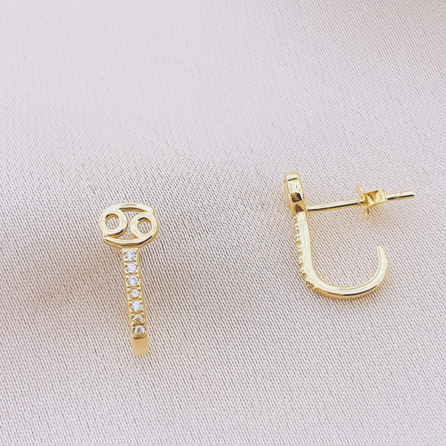 925 Silver Cancer Stud Constellation Earring