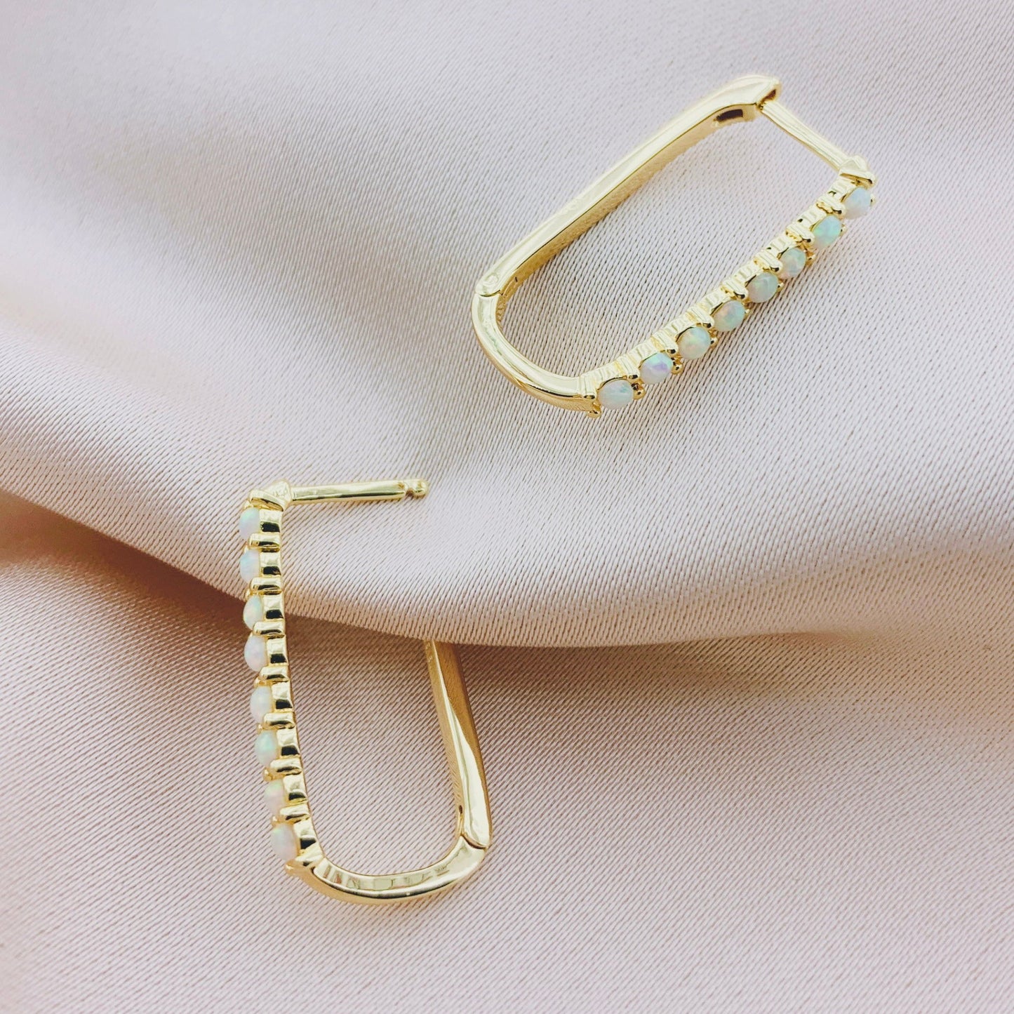 Women's Fashion Opal Hoop Earring