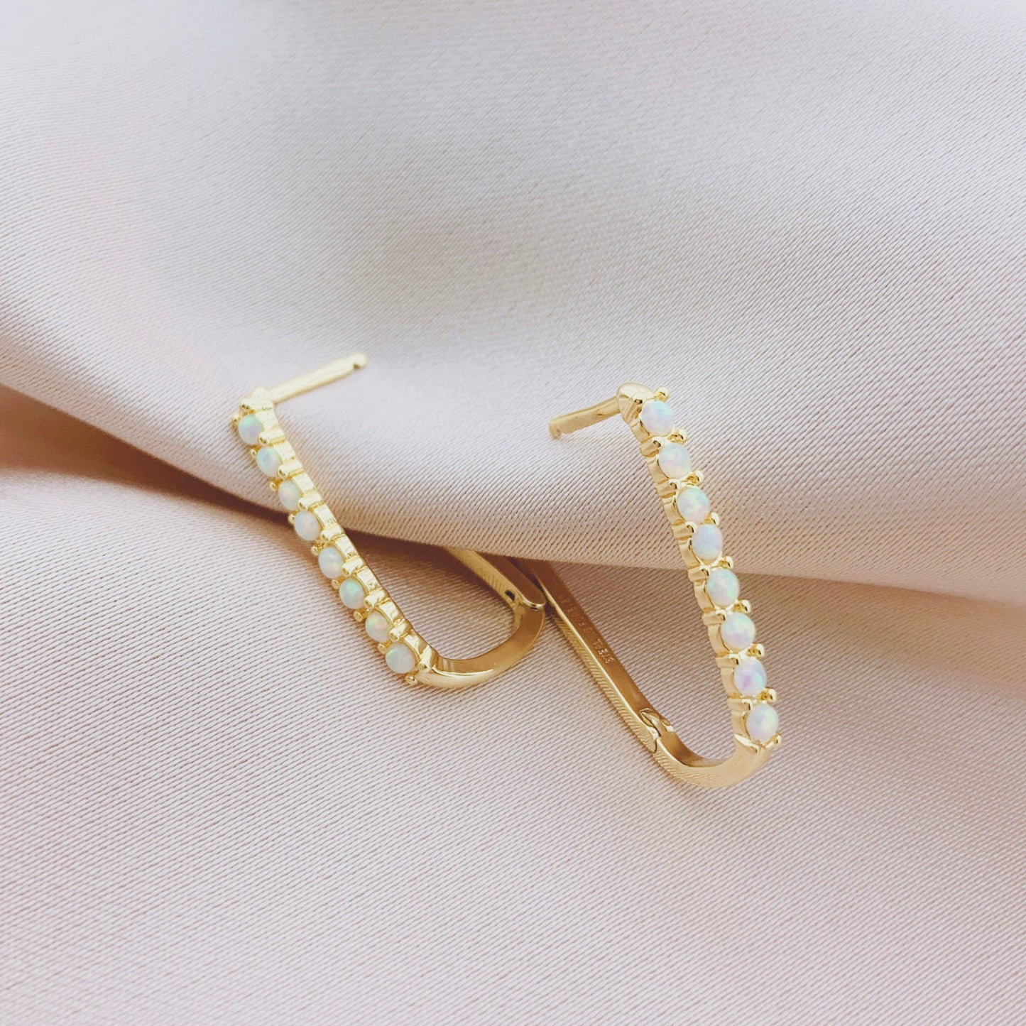 Women's Fashion Opal Hoop Earring