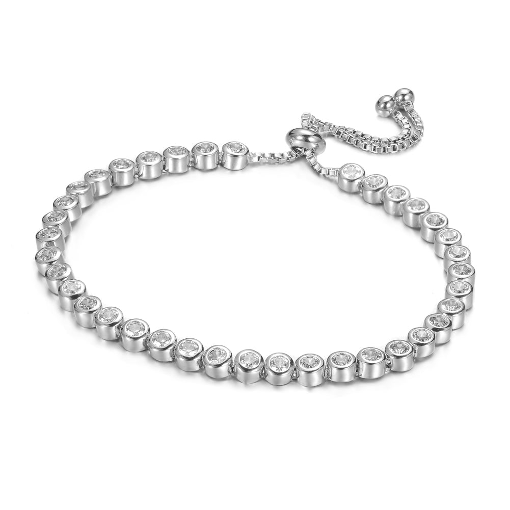 Women's Fashion CZ Cubic Zirconia Adjustable Bolo Bracelet