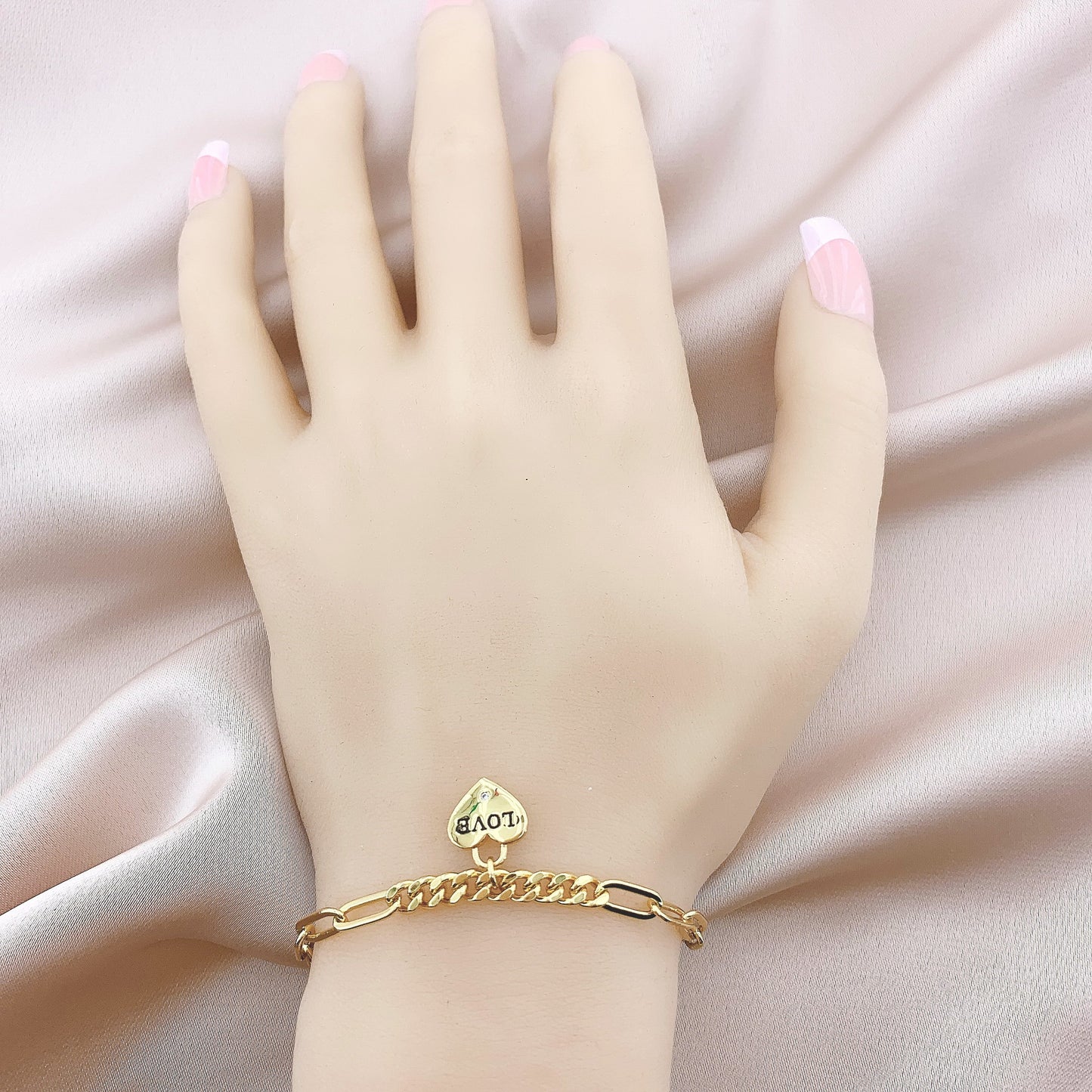 Women's Heart Paperclip Chain Bracelet