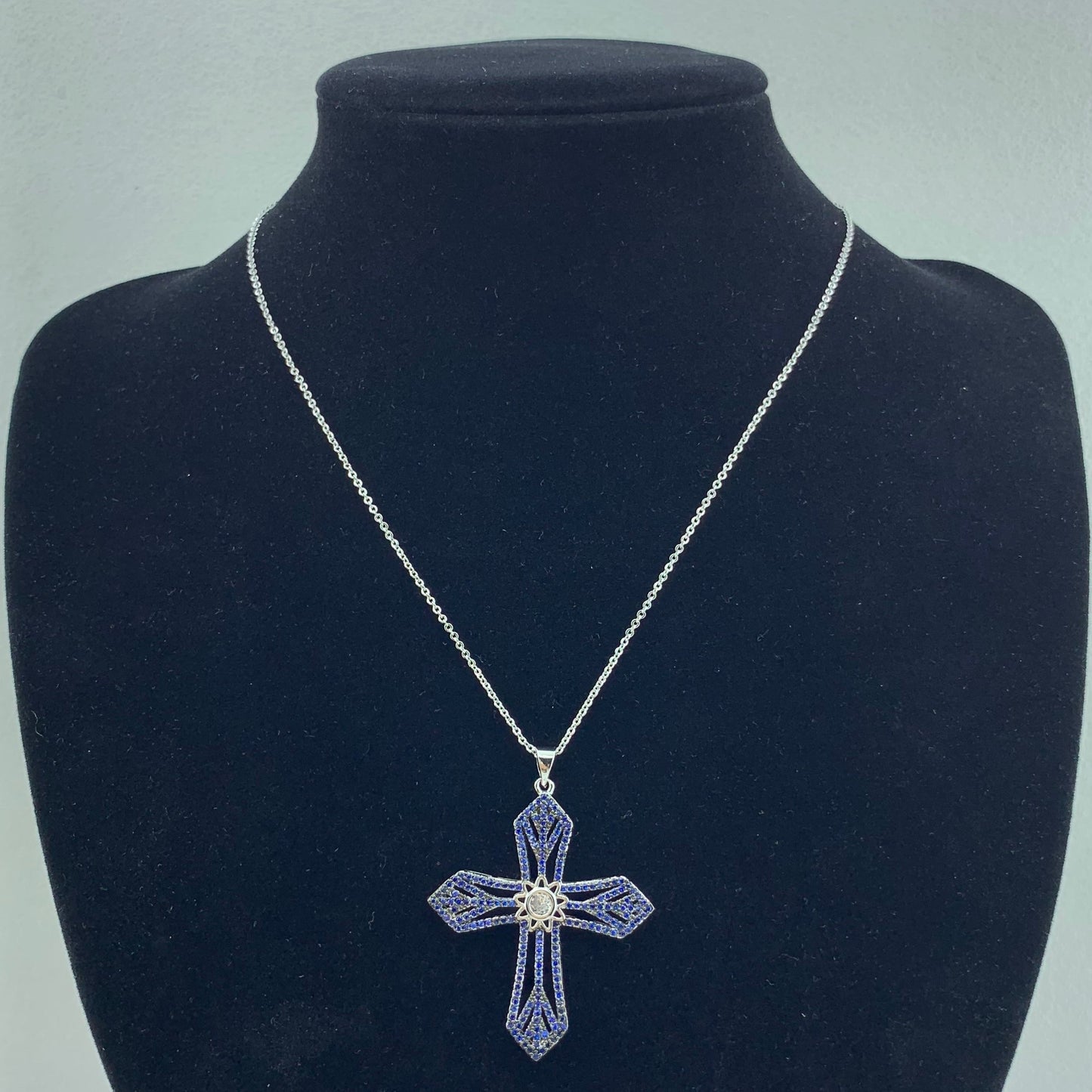 Womens's CZ Pendant Cross Necklace