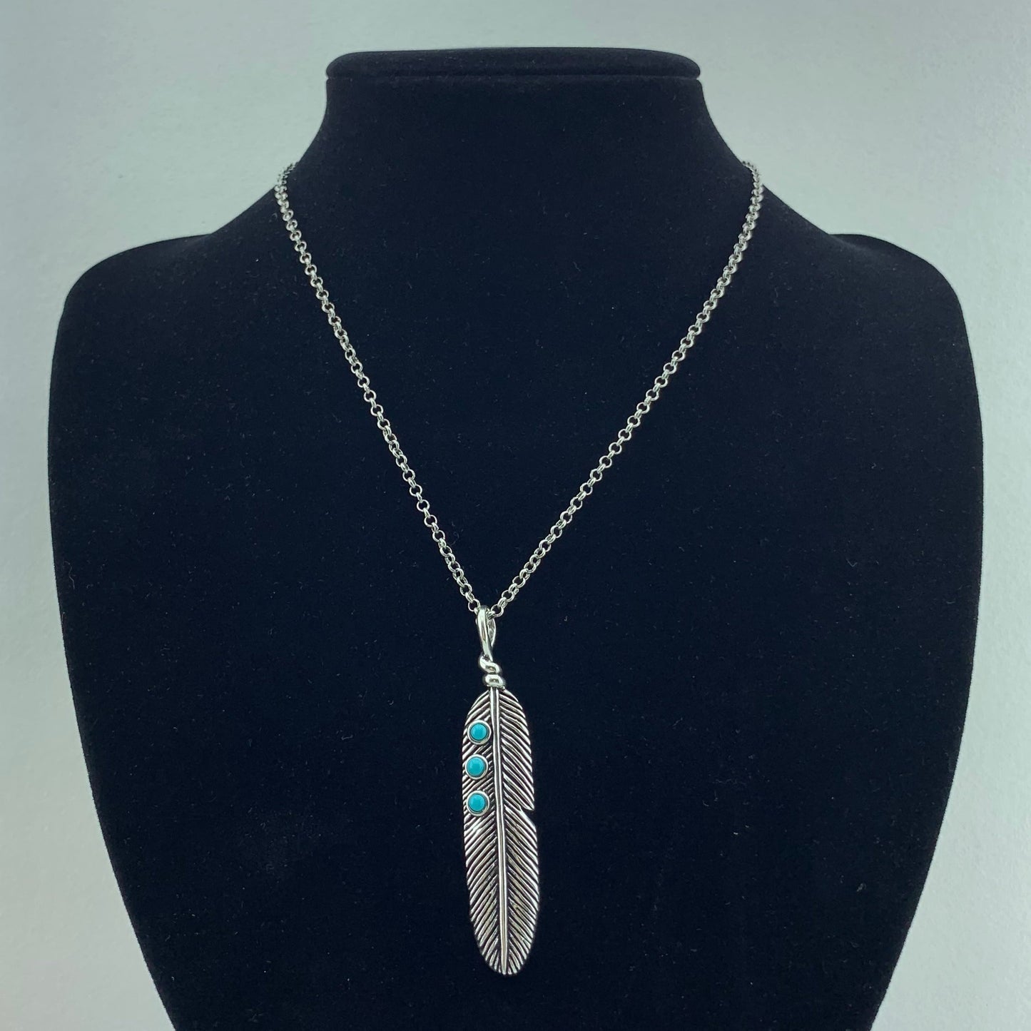 Women's Feather Vintage Antique Pendant Necklace