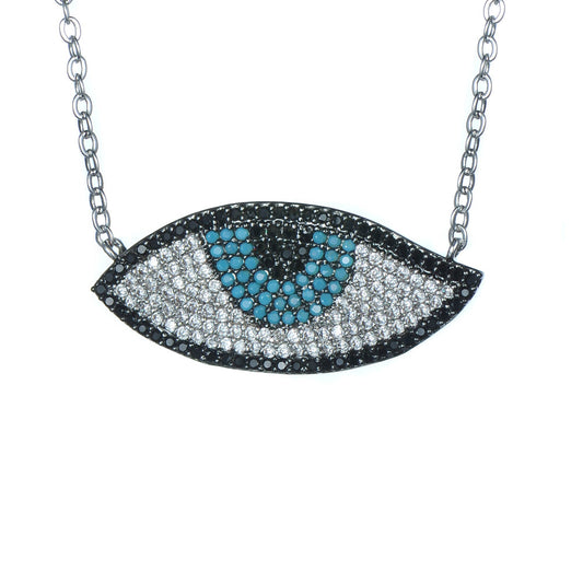 Women's Fashion CZ Evil eye Necklace