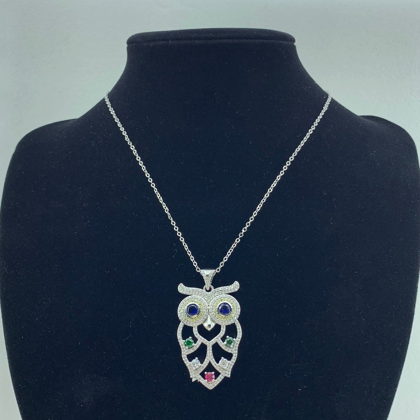 Women's Fashion Animal Owl CZ Pendant Necklace