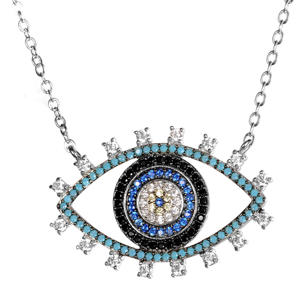 Women's Fashion CZ Evil eye Necklace