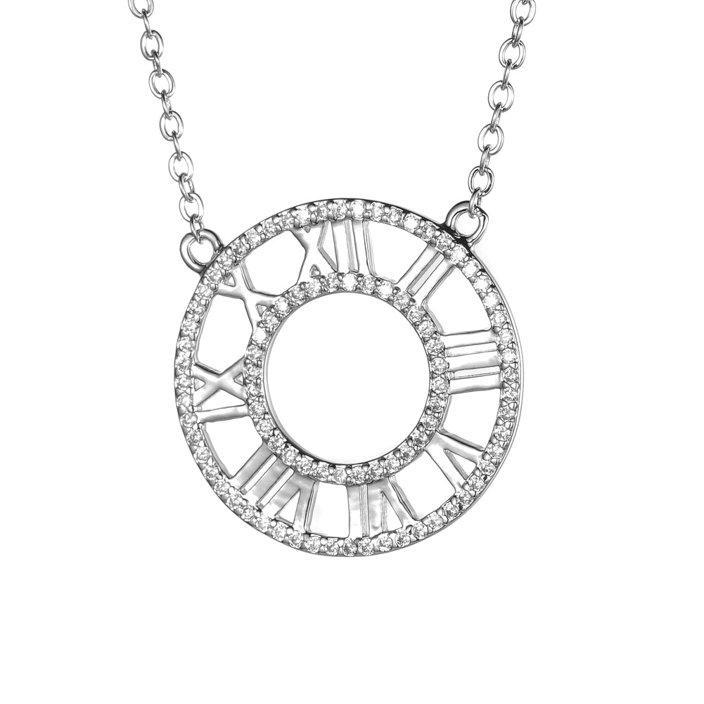 Women's Fashion Roma Number CZ Necklace