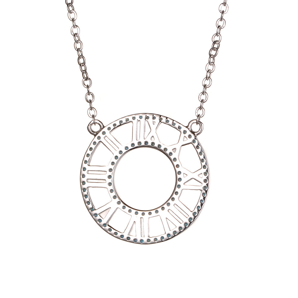 Women's Fashion Roma Number CZ Necklace