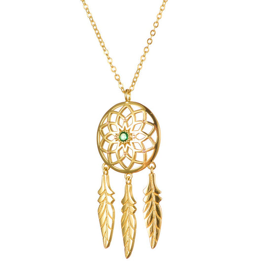 925 Silver Indian Dreamcatcher Pendant Necklace