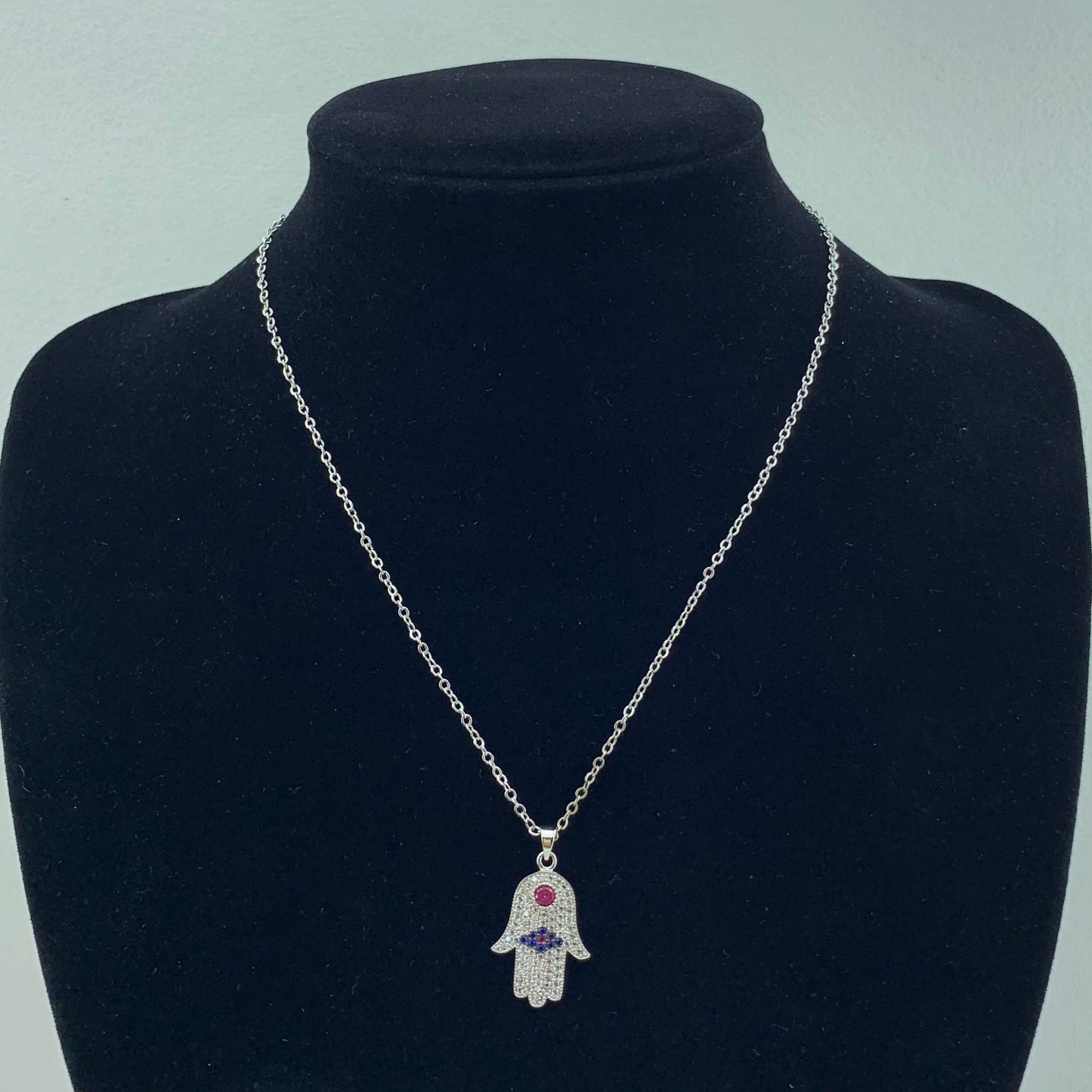 Women's Fashion CZ Evil eye Hamsa Necklace