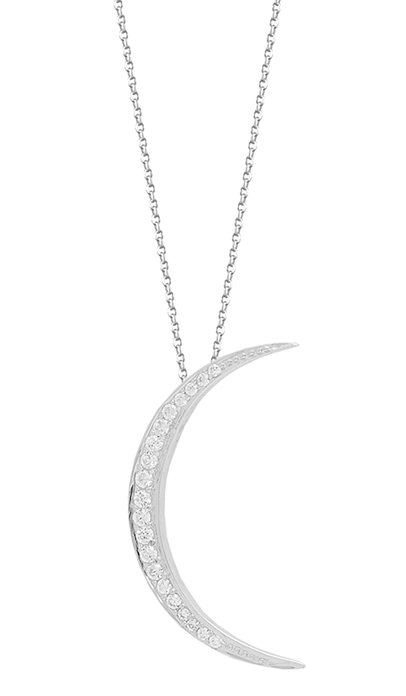 Women's Fashion CZ Cresent Moon Necklace