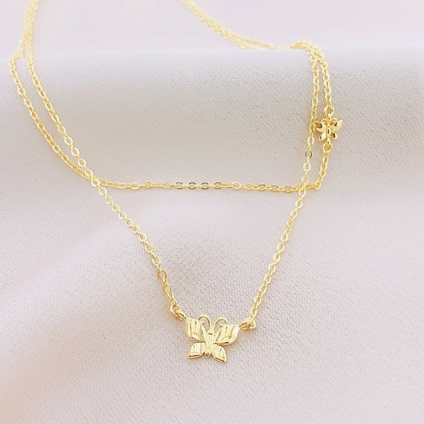 Women's Fashion Animal Butterfly Double Layered Necklace