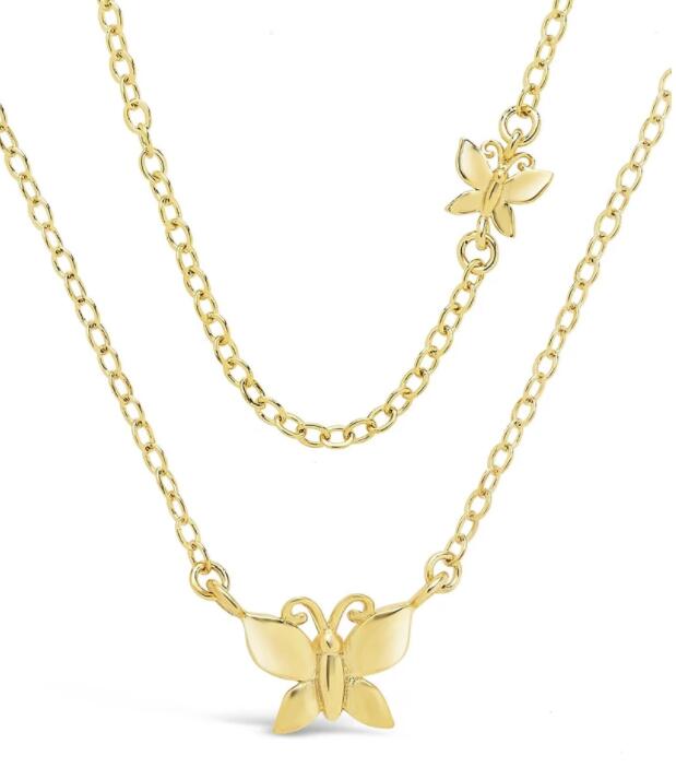 Women's Fashion Animal Butterfly Double Layered Necklace